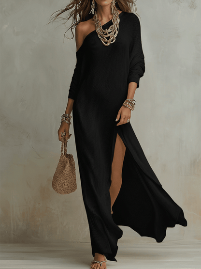 Ivory | Bohemian One Shoulder Vacation Maxi Dress