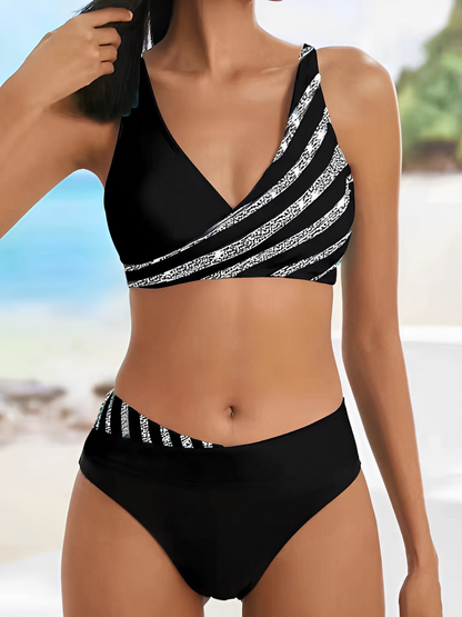 Lotte | Vibrant Striped Two Piece Bikini Set