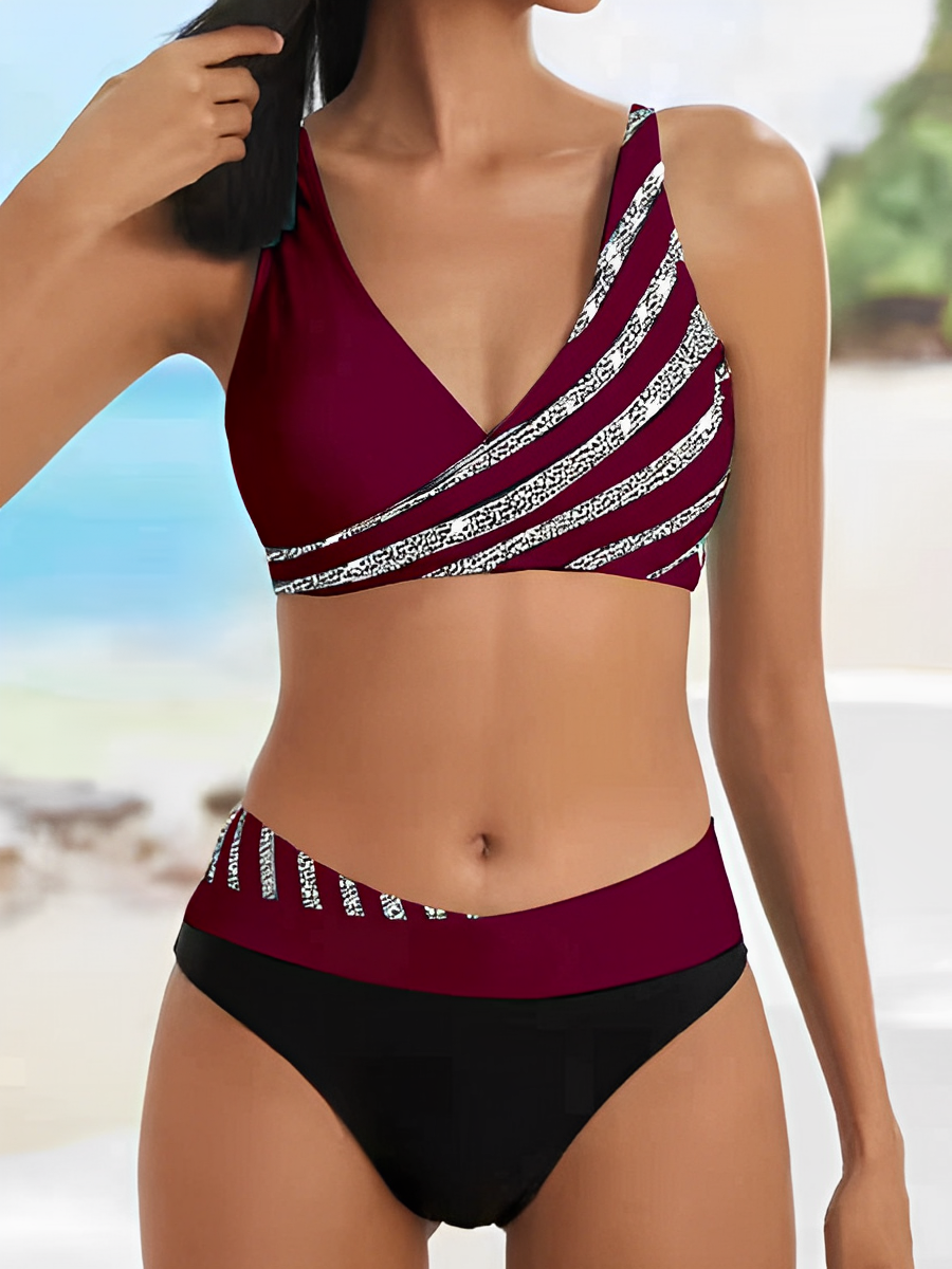 Lotte | Vibrant Striped Two Piece Bikini Set