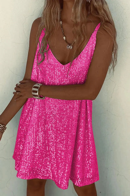 Stella | Sparkle V-Back Sequin Mini Dress