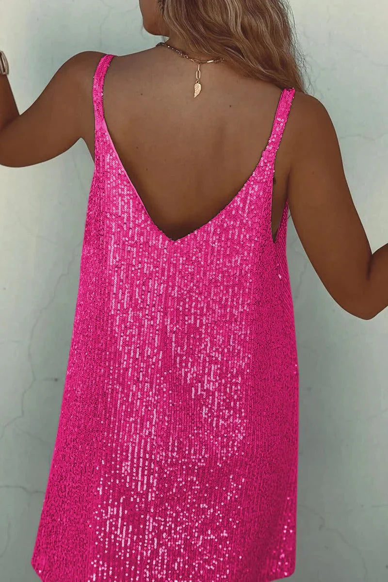 Stella | Sparkle V-Back Sequin Mini Dress