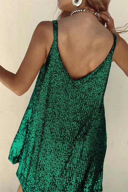 Stella | Sparkle V-Back Sequin Mini Dress
