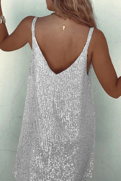 Stella | Sparkle V-Back Sequin Mini Dress