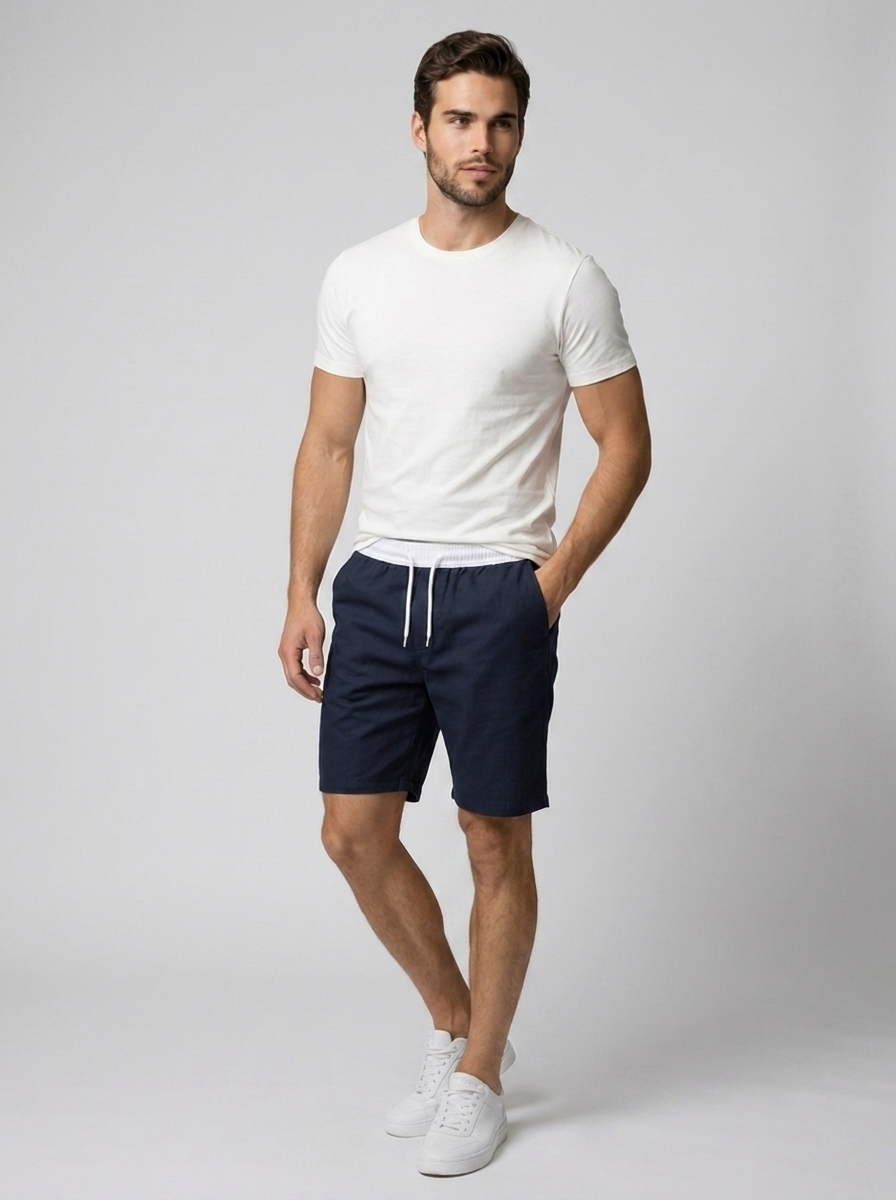 Marlo | Shorts Med Elastisk Talje Og Snøre Bomuldsshorts Uden Lynlås