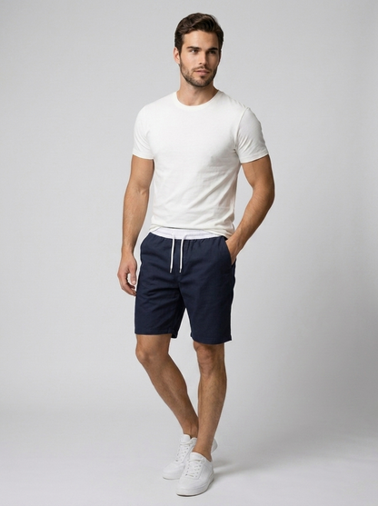 Marlo | Shorts Med Elastisk Talje Og Snøre Bomuldsshorts Uden Lynlås