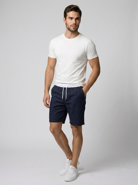 Marlo | Shorts Med Elastisk Talje Og Snøre Bomuldsshorts Uden Lynlås