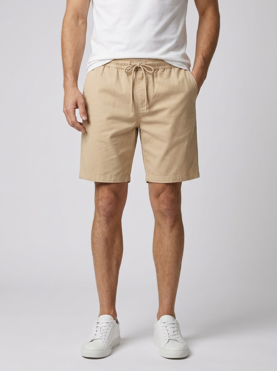 Marlo | Shorts Med Elastisk Talje Og Snøre Bomuldsshorts Uden Lynlås