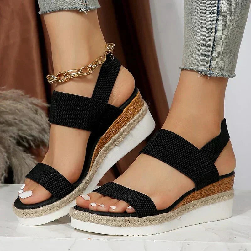 Reagan | Jute Espadrille Wedge Comfort Platform Sandals
