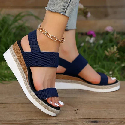 Reagan | Jute Espadrille Wedge Comfort Platform Sandals