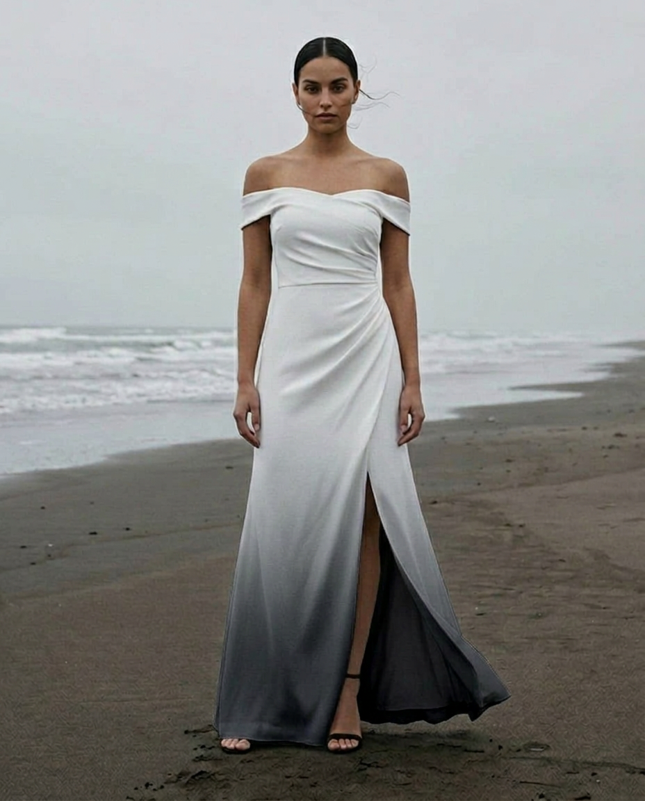 Londyn | Ombre Off-Shoulder Wedding-Guest Dress