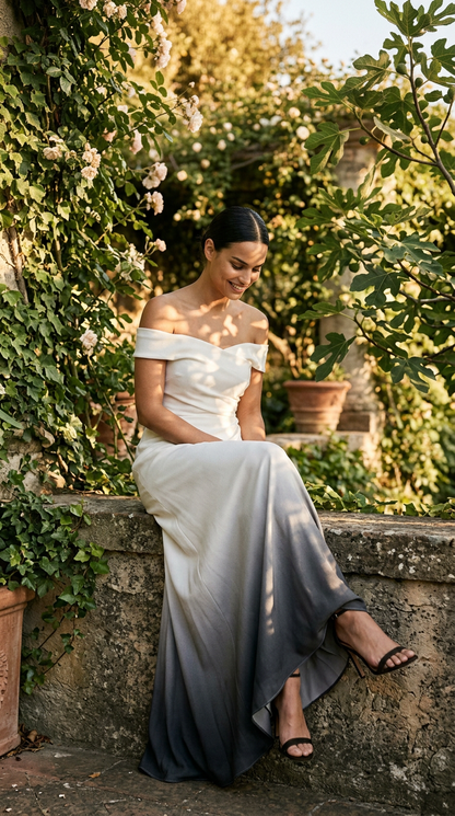 Londyn | Ombre Off-Shoulder Wedding-Guest Dress