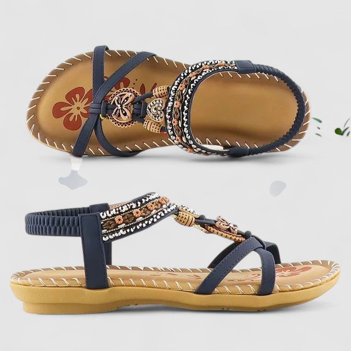 Cadence | Beaded Bohemian Charm Flat Comfort Toe Sandals