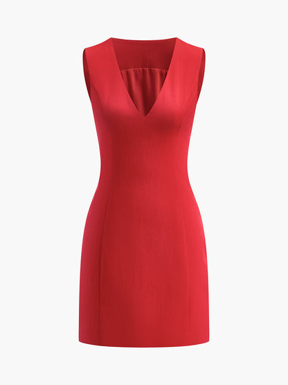 Melissa | Deep V-Neck Linen Sleeveless Sundress