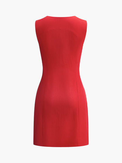 Melissa | Deep V-Neck Linen Sleeveless Sundress