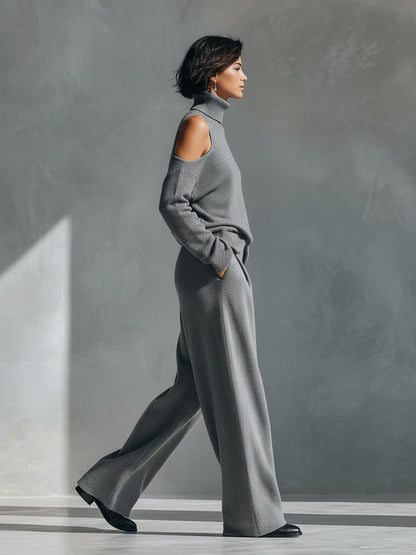 Simone | Women's One Shoulder Cut-Out Knit Set