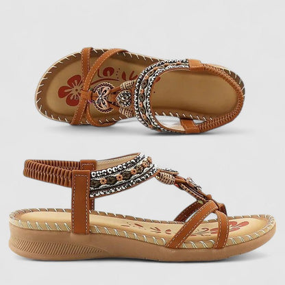Cadence | Beaded Bohemian Charm Flat Comfort Toe Sandals