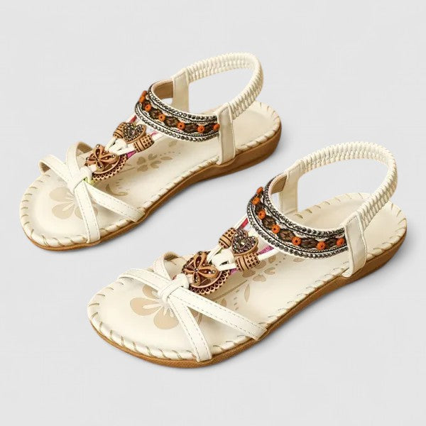Cadence | Beaded Bohemian Charm Flat Comfort Toe Sandals