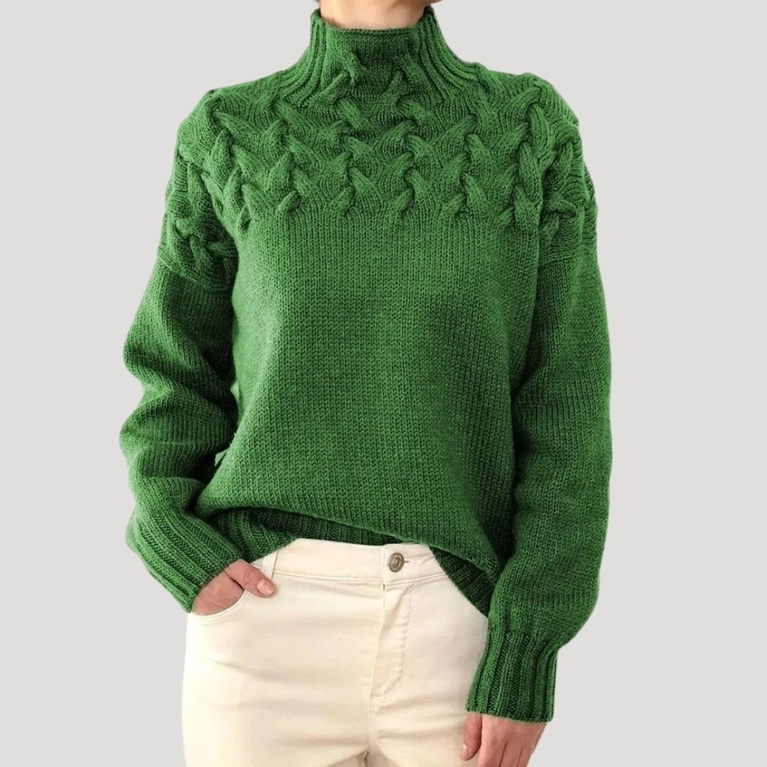 Evelyn | Women's Cable Knit Turtleneck Sweater