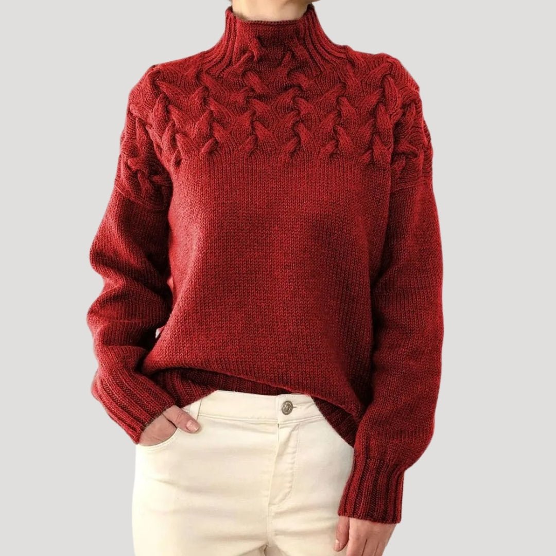 Evelyn | Women's Cable Knit Turtleneck Sweater