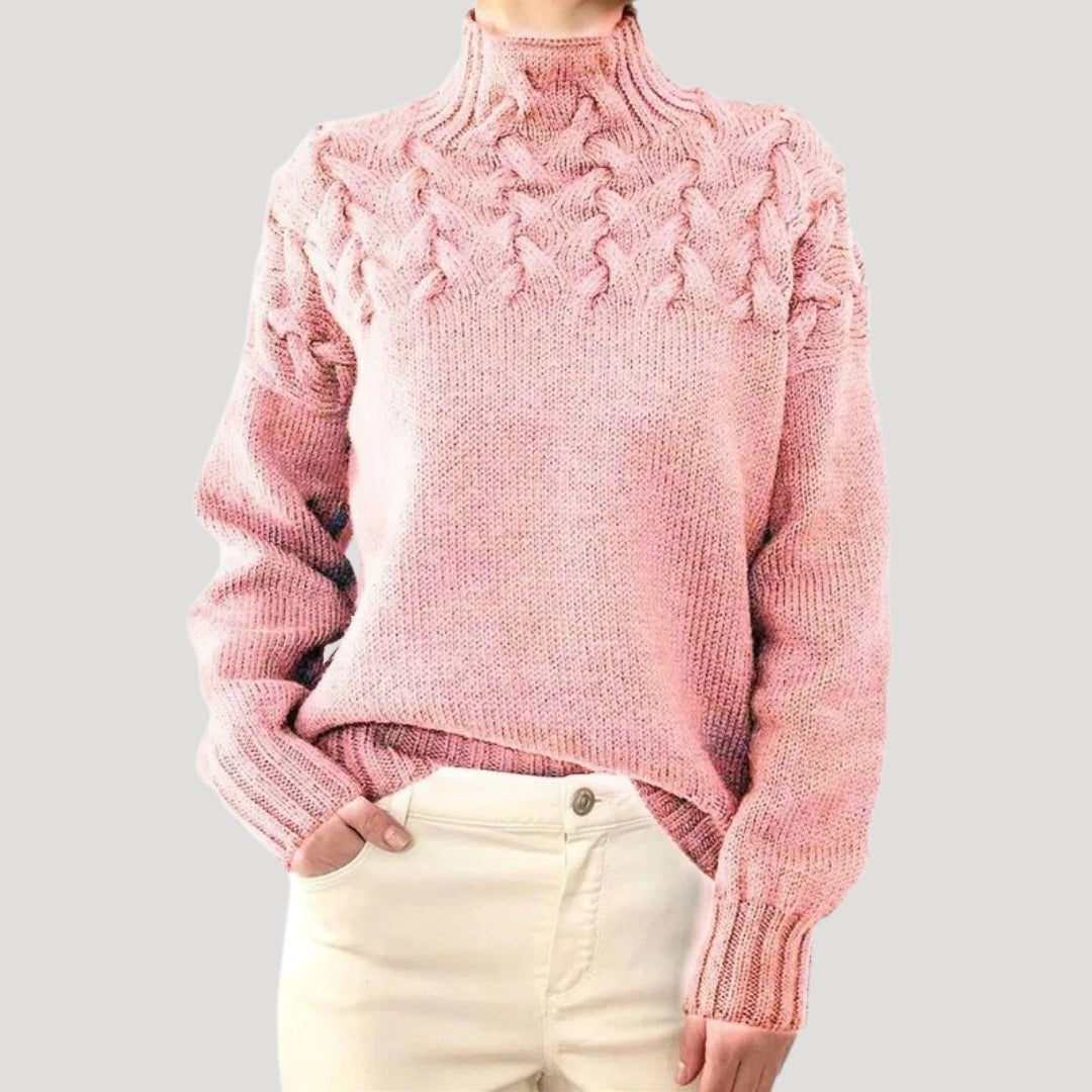Evelyn | Women's Cable Knit Turtleneck Sweater