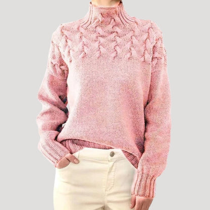 Evelyn | Women's Cable Knit Turtleneck Sweater