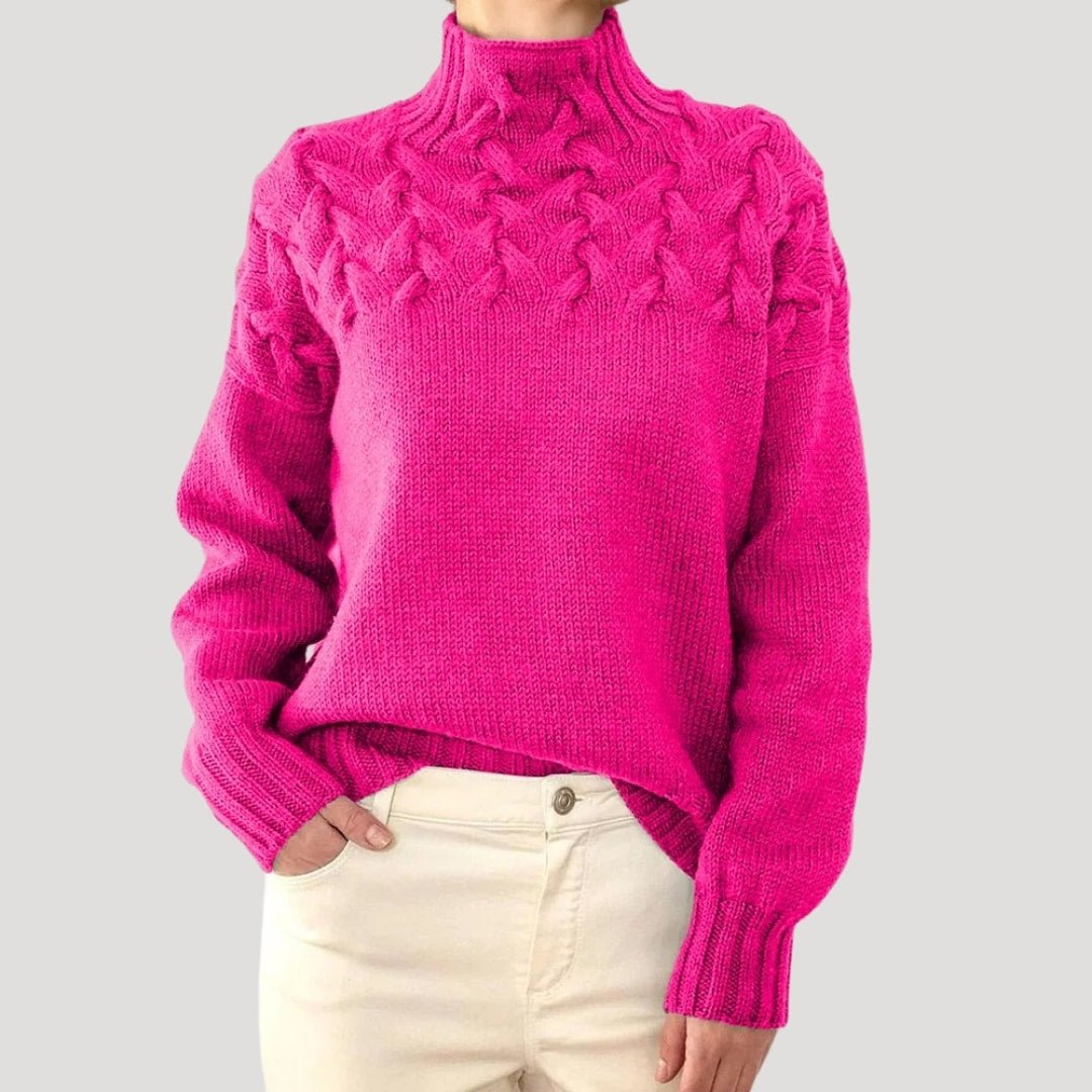 Evelyn | Women's Cable Knit Turtleneck Sweater