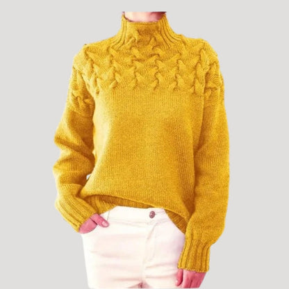 Evelyn | Women's Cable Knit Turtleneck Sweater