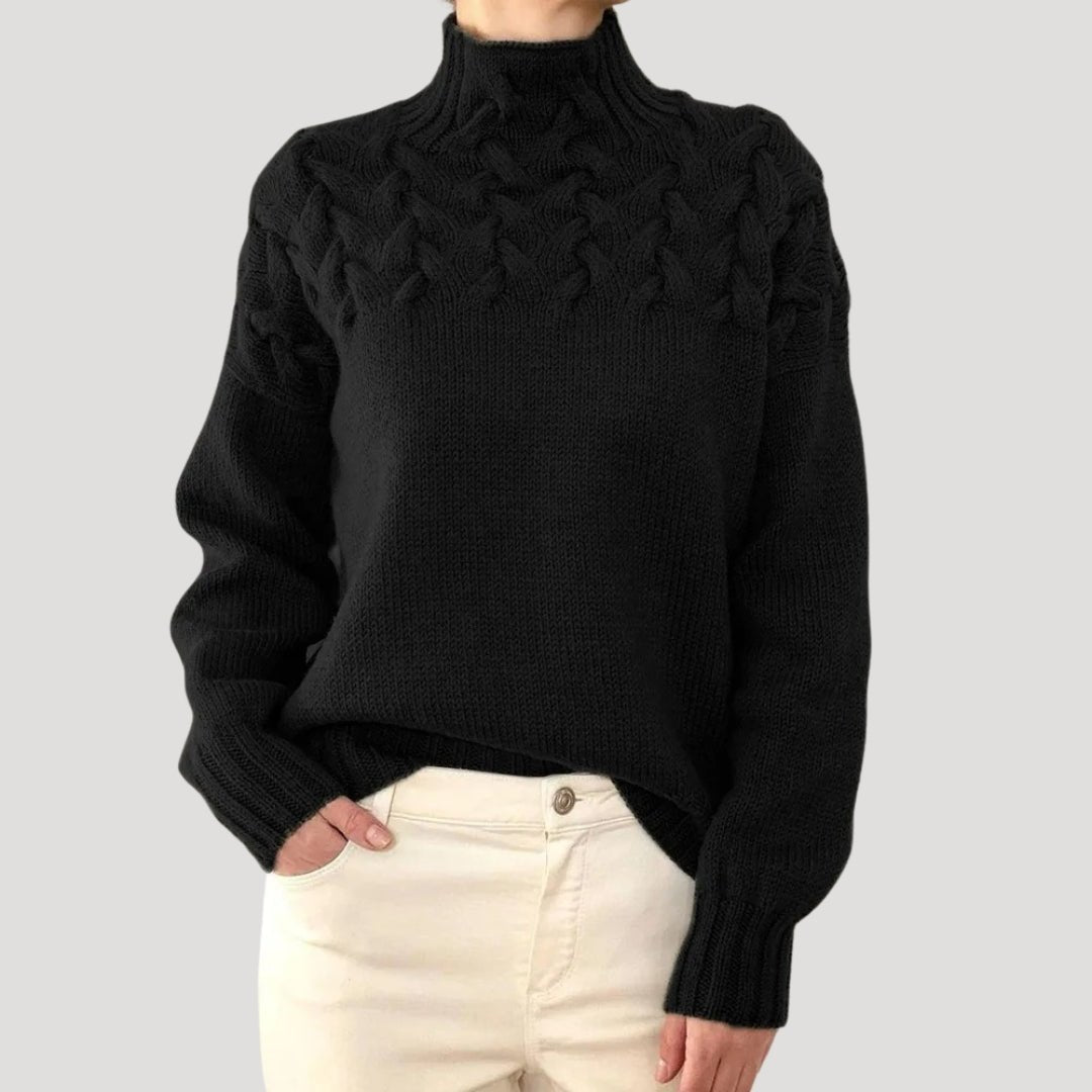 Evelyn | Women's Cable Knit Turtleneck Sweater