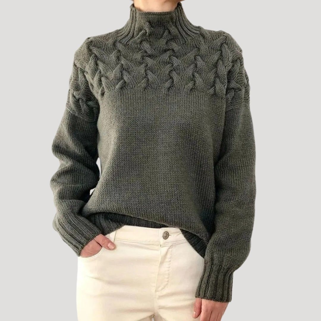 Evelyn | Women's Cable Knit Turtleneck Sweater