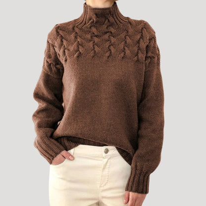 Evelyn | Women's Cable Knit Turtleneck Sweater