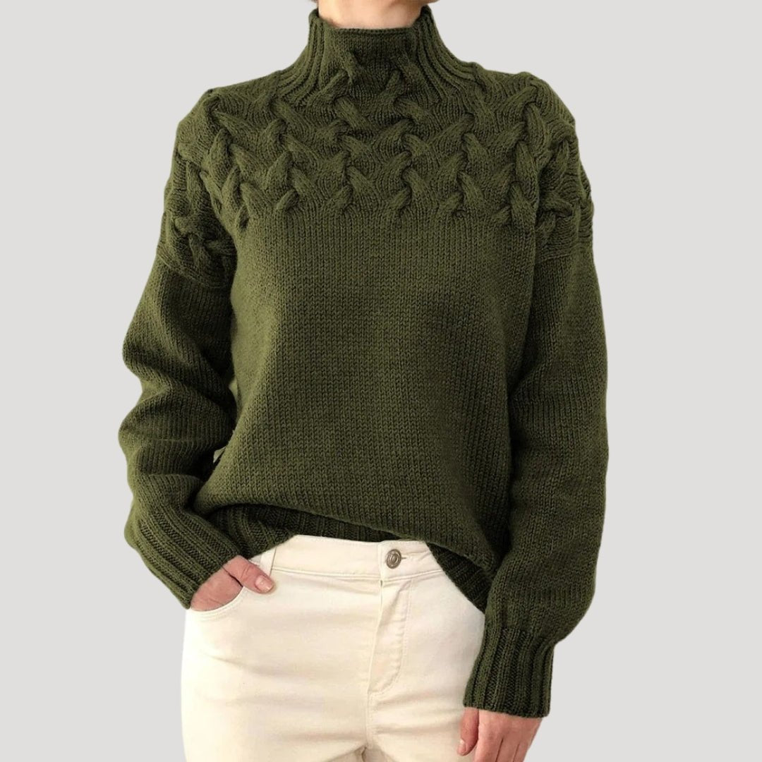 Evelyn | Women's Cable Knit Turtleneck Sweater