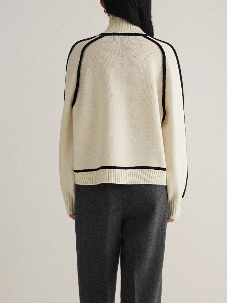Camila | Women's Oversized Colour Block Turtleneck Sweater