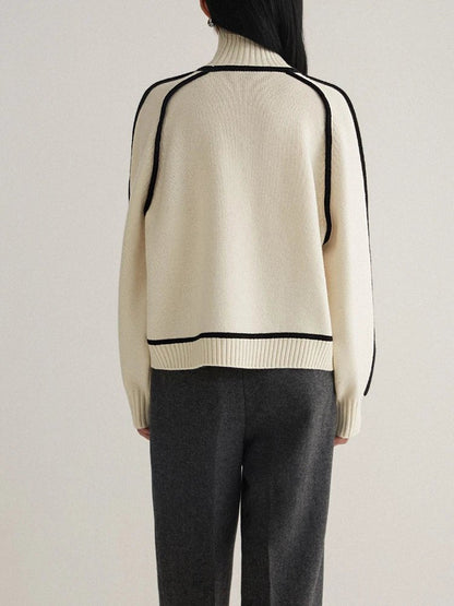 Camila | Women's Oversized Colour Block Turtleneck Sweater