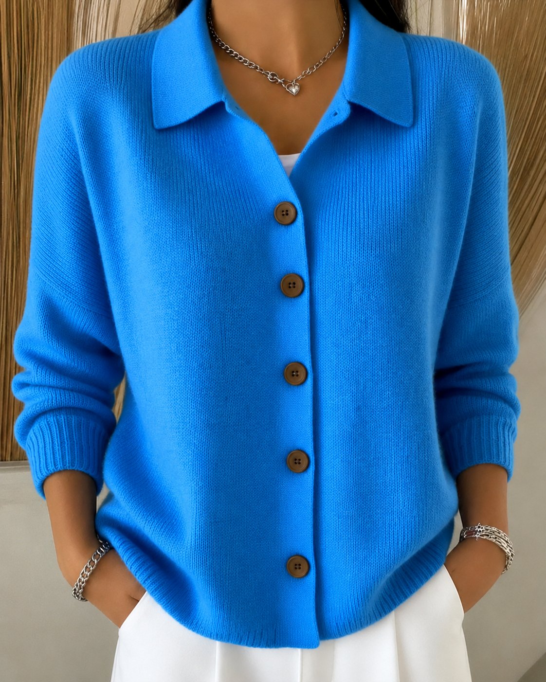 Emma | Women's Collared Button Knit Cardigan