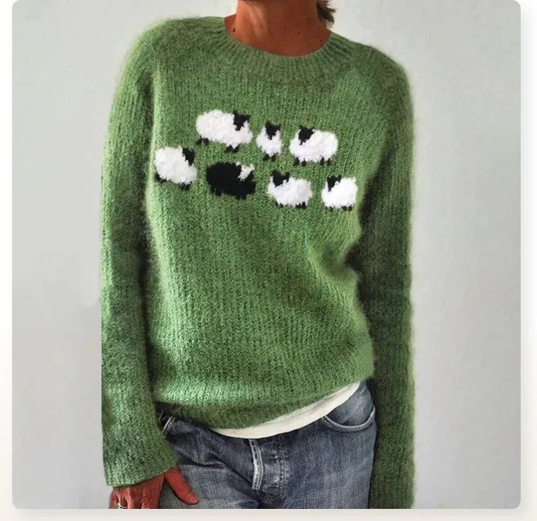 Aria | Women's Retro Striped Loose Knit Sweater
