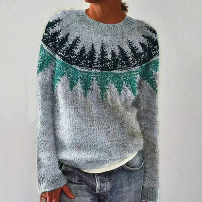Aria | Women's Retro Striped Loose Knit Sweater