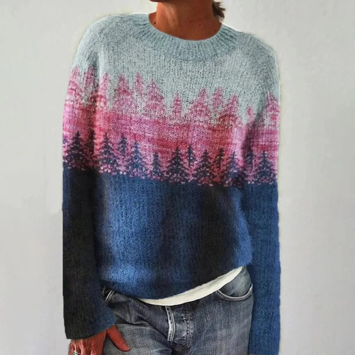 Aria | Women's Retro Striped Loose Knit Sweater