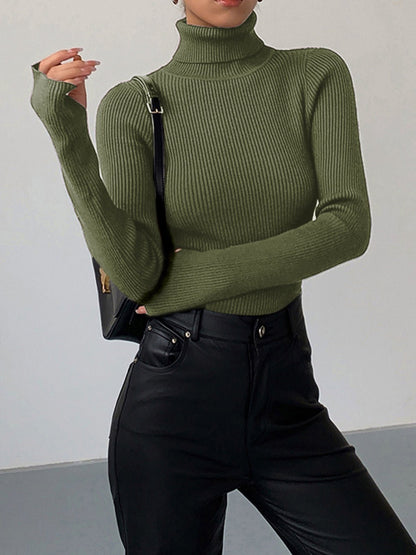 Scarlett | Women's Ribbed Turtleneck Knit Sweater