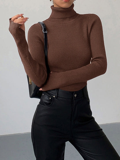 Scarlett | Women's Ribbed Turtleneck Knit Sweater
