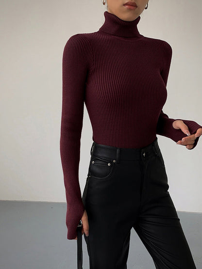 Scarlett | Women's Ribbed Turtleneck Knit Sweater