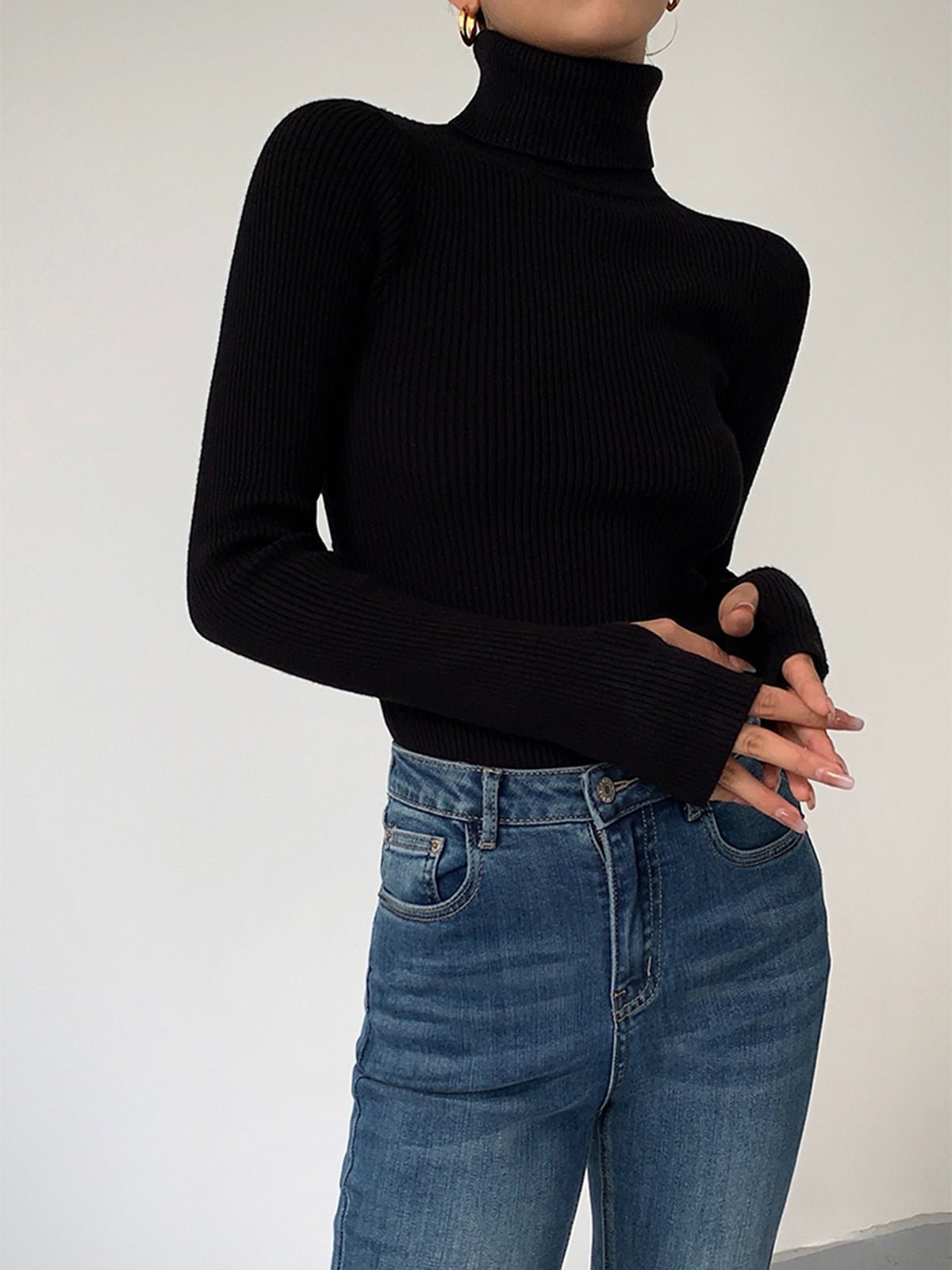 Scarlett | Women's Ribbed Turtleneck Knit Sweater
