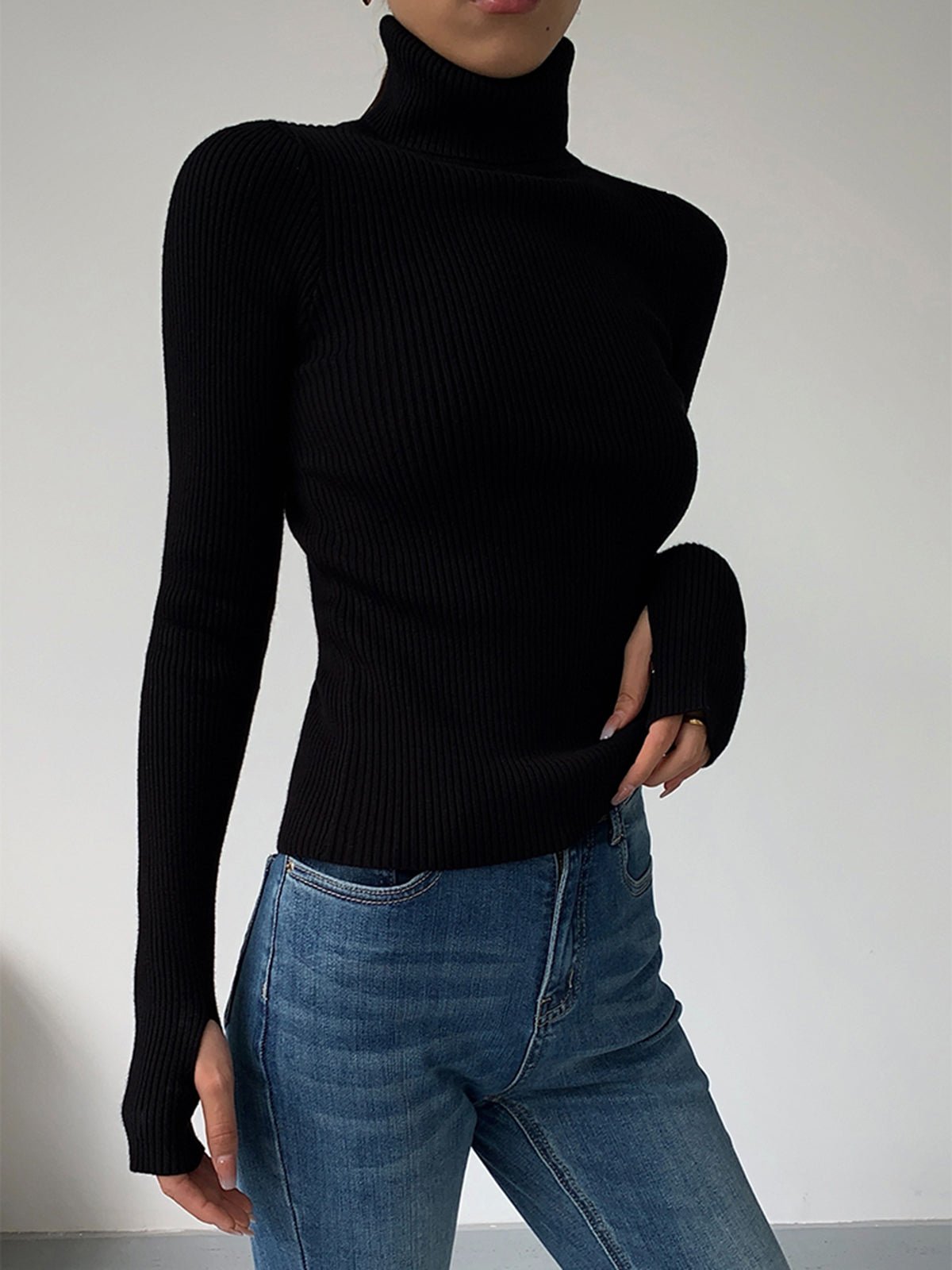 Scarlett | Women's Ribbed Turtleneck Knit Sweater