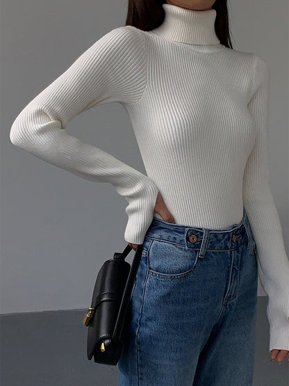 Scarlett | Women's Ribbed Turtleneck Knit Sweater