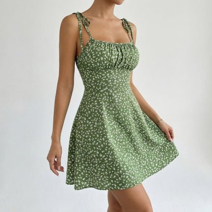 Evelyn | Floral Tie-Strap Summer Mini Dress