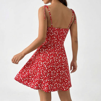 Evelyn | Floral Tie-Strap Summer Mini Dress