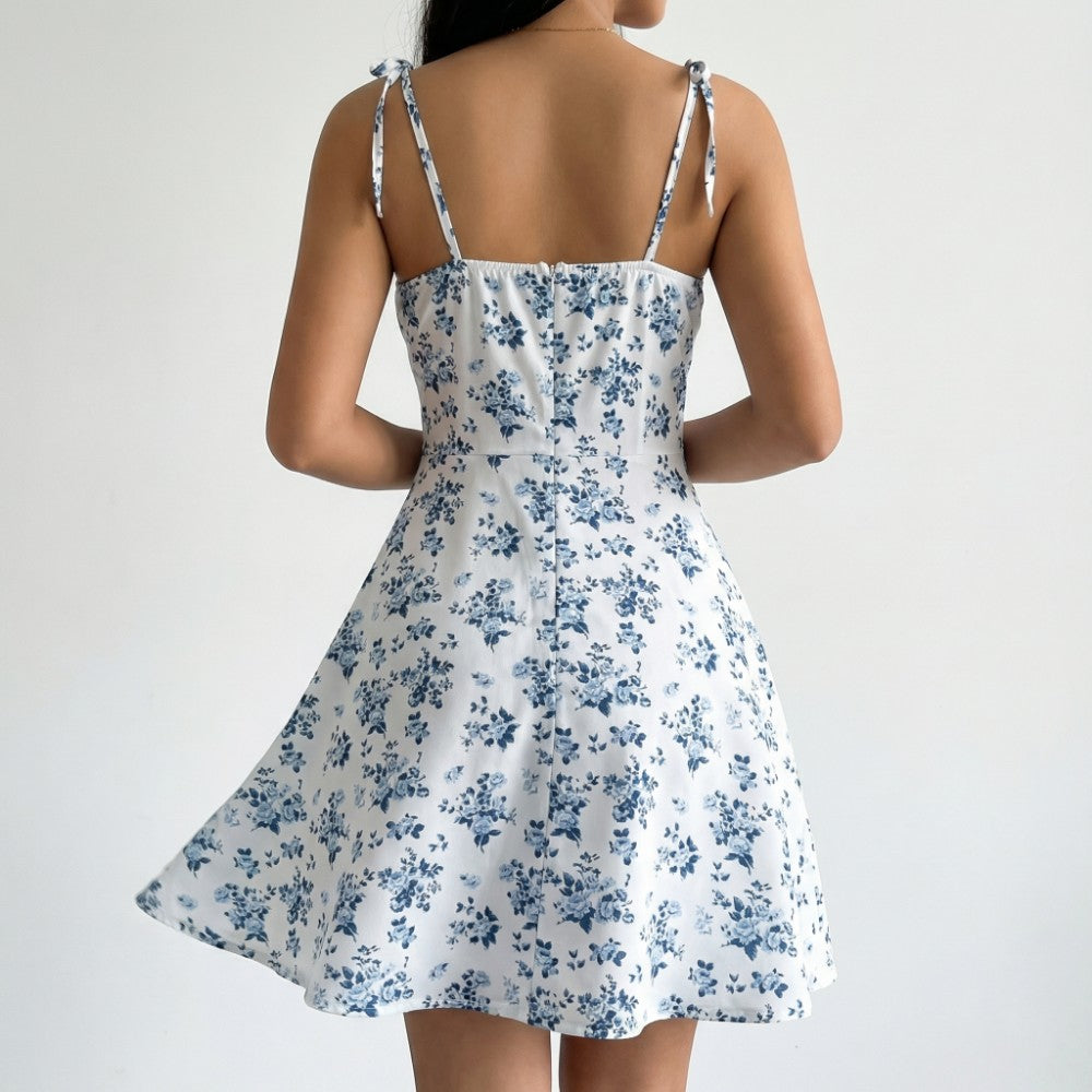 Evelyn | Floral Tie-Strap Summer Mini Dress
