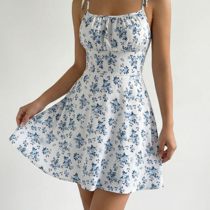 Evelyn | Floral Tie-Strap Summer Mini Dress