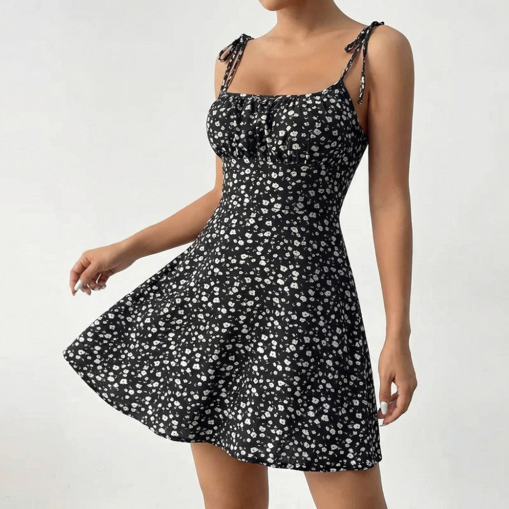 Evelyn | Floral Tie-Strap Summer Mini Dress