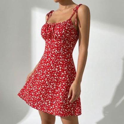 Evelyn | Floral Tie-Strap Summer Mini Dress